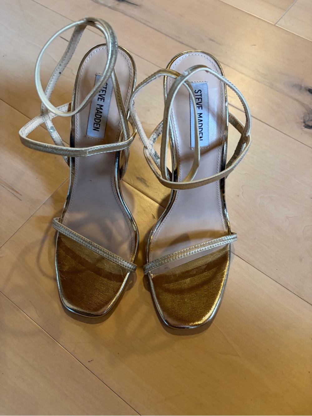 Steve Madden Metallic Gold Strappy Heels